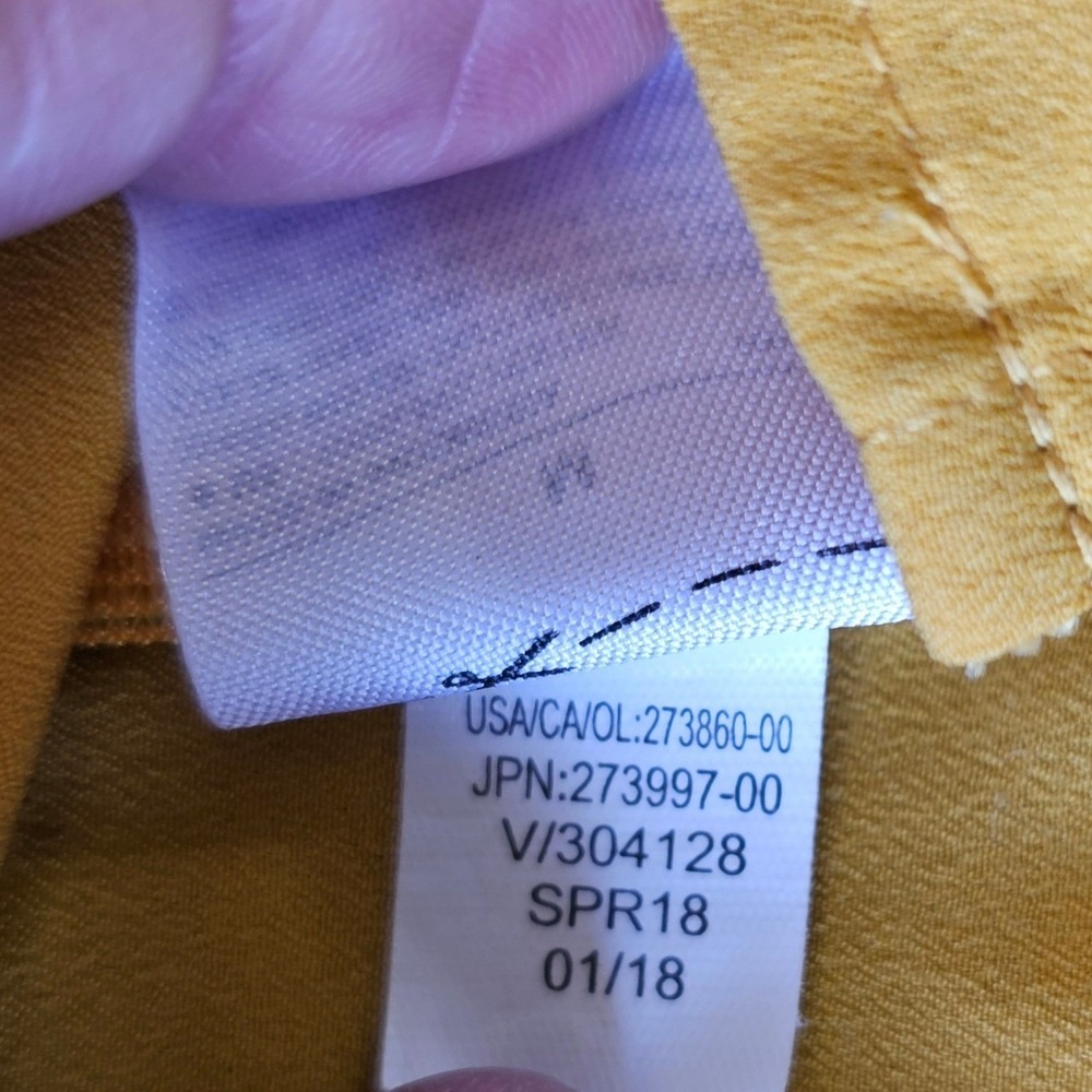 Banana Republic Mustard Yellow Ruffle V-Neck Sleeveless Blouse 273860-00 Medium - Picture 5 of 7